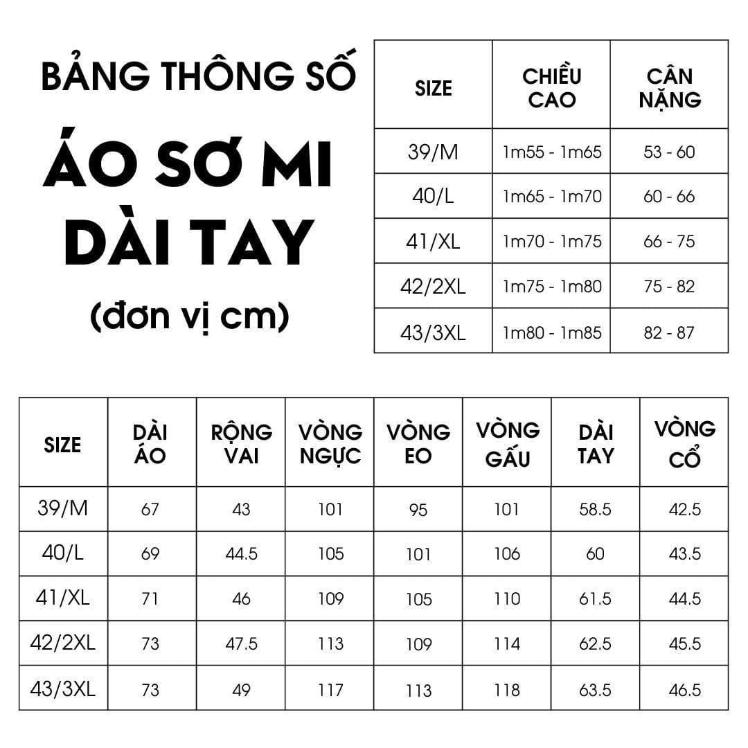 ÁO SƠ MI TAY DÀI BASIC - TRẮNG 7SMDB121TRK06