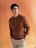  Áo len cổ polo thiết kế, (Nâu, 39) 