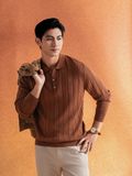  Áo len cổ polo thiết kế, (Nâu, 39) 