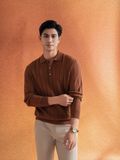  Áo len cổ polo thiết kế, (Nâu, 39) 