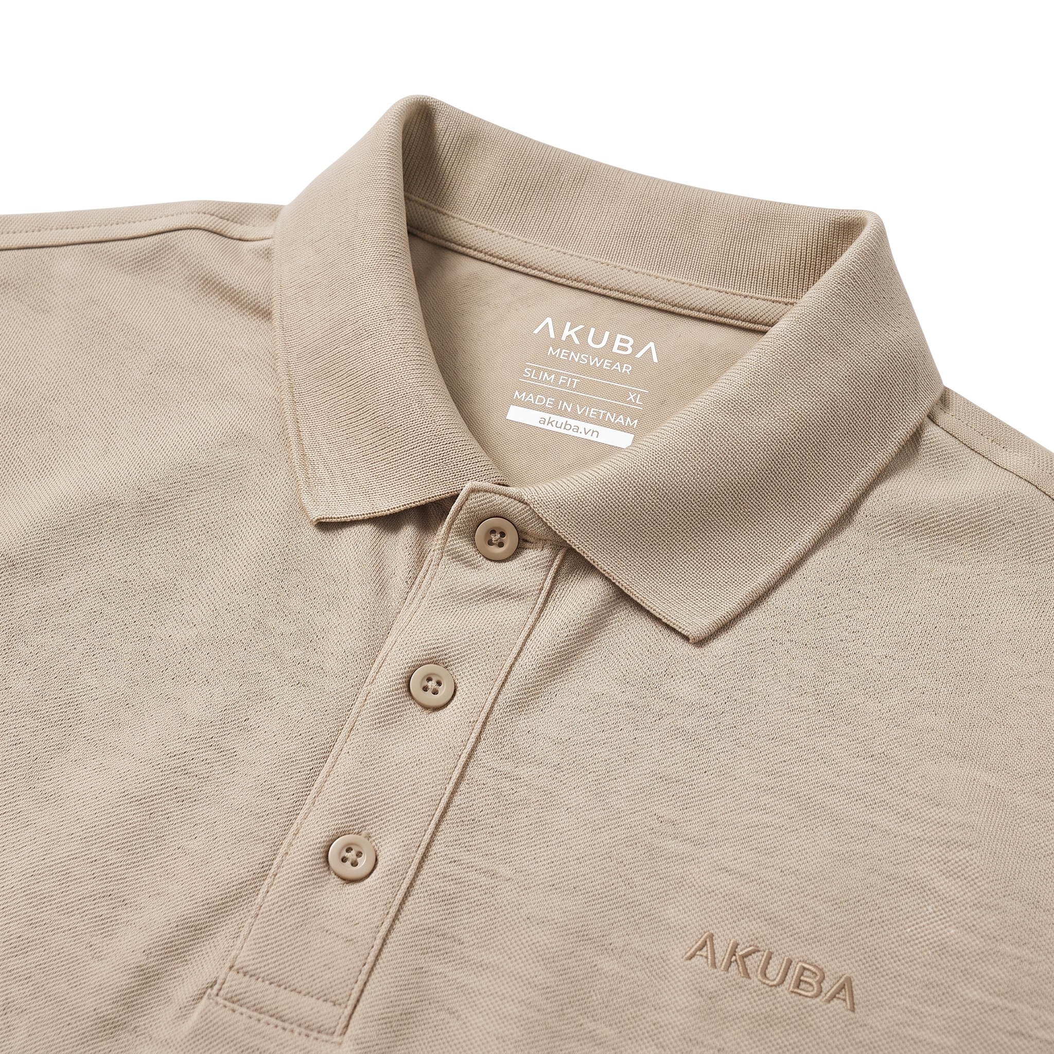 ÁO THUN POLO AKUBA 01J645 - MÀU KEM (CREAM - BEGGIE)