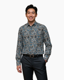  Áo sơ mi dài tay hoạ tiết, (Xanh ngọc, 39) 