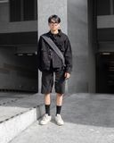  REGULAR DRAWSTRING WORK SHORTS - BLACK 