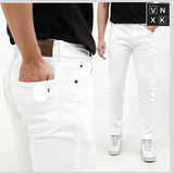  Quần Jean Nam LCST MÀU TRẮNG LC034 Lót Viền Ống Form SlimFit Mềm Mịn Co Giãn Hàng Xuất Xịn Có Big Size 