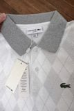  Áo Polo Nam LCST Trắng Họa Tiết Kim Cương Vải 100% Cotton NÚT XÀ CỪ BASIC SlimFit - Vải Dày Nhẹ Mát Cao Cấp Hàng Xuất Xịn Có Big Size 