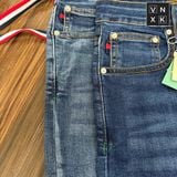  Quần Jean Nam Slimfit LACOSTE NEW FRANCE Tag Da Màu Xanh Phối Viền Đỏ Full Tem Tag Code Mềm Mịn Co Giãn Hàng Xuất Xịn Có Big Size 