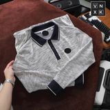  Áo Polo Tay Dài Nam BURBERRY BBR THU ĐÔNG 3 MÀU VẢI HẠT Chất Liệu CVC Dày Dặn Khuy Nút Khắc Logo Chuẩn Form Regular Cao Cấp 