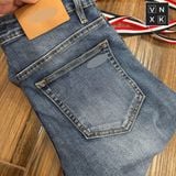  Quần Jean Nam Slimfit LACOSTE NEW FRANCE Tag Da Màu Xanh Phối Viền Đỏ Full Tem Tag Code Mềm Mịn Co Giãn Hàng Xuất Xịn Có Big Size 