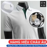  Áo Thun Nam Polo SlimFit LCST CÁ XANH PHỐI VIỀN Logo Thêu Dáng Dài Cổ Bo Len Vải Dệt Cotton Chính Phẩm Xịn Mắt Vải Cá Mập Dệt Xịn Thoáng Mát Cao Cấp Hàng Hiệu VNXK 