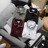  Áo Thun Nam Polo SlimFit LCST Logo Thêu Dáng Dài Phối Viền Cổ Bo Len Vải Dệt Cotton Chính Phẩm Chuẩn Hãng Xịn Mắt Vải Cá Mập Dệt Xịn Thoáng Mát Cao Cấp 