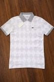  Áo Polo Nam LCST Trắng Họa Tiết Kim Cương Vải 100% Cotton NÚT XÀ CỪ BASIC SlimFit - Vải Dày Nhẹ Mát Cao Cấp Hàng Xuất Xịn Có Big Size 
