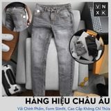 Quần Jean Nam BUR Màu Xám Muối Tiêu & Đen Muối Tiêu Lót Viền Ống Form SlimFit Mềm Mịn Co Giãn Hàng Xuất Xịn Có Big Size Hàng Hiệu VNXK 