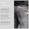  Quần Jean Nam BUR Màu Xám Muối Tiêu & Đen Muối Tiêu Lót Viền Ống Form SlimFit Mềm Mịn Co Giãn Hàng Xuất Xịn Có Big Size Hàng Hiệu VNXK 