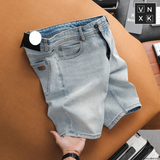  Quần Short Jean Nam XANH BẠC BURBERRY xịn logo TAG DA Thật, Khuy Nút Titan Hàng Xuất Xịn Cao Cấp Có Big Size 