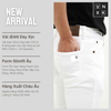  Quần Jean Nam LCST MÀU TRẮNG LC034 Lót Viền Ống Form SlimFit Mềm Mịn Co Giãn Hàng Xuất Xịn Có Big Size 