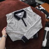  Áo Polo Tay Dài Nam BURBERRY BBR THU ĐÔNG 3 MÀU VẢI HẠT Chất Liệu CVC Dày Dặn Khuy Nút Khắc Logo Chuẩn Form Regular Cao Cấp 