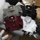  Áo Thun Nam Polo SlimFit LCST Logo Thêu Dáng Dài Phối Viền Cổ Bo Len Vải Dệt Cotton Chính Phẩm Chuẩn Hãng Xịn Mắt Vải Cá Mập Dệt Xịn Thoáng Mát Cao Cấp 