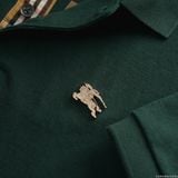  Áo Thun Nam Polo BURBERRY LOGO VÀNG 6 MÀU Form Regular-Fit Vải Dệt Tơ Cao Cấp Sang Trọng 