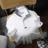  Áo Thun Nam Polo SlimFit LCST Logo Thêu Dáng Dài Phối Viền Cổ Bo Len Vải Dệt Cotton Chính Phẩm Chuẩn Hãng Xịn Mắt Vải Cá Mập Dệt Xịn Thoáng Mát Cao Cấp 