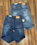  Quần Jean Nam Slimfit LACOSTE NEW FRANCE Tag Da Màu Xanh Phối Viền Đỏ Full Tem Tag Code Mềm Mịn Co Giãn Hàng Xuất Xịn Có Big Size 