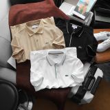  Áo Thun Nam Polo SlimFit LCST CÁ XANH PHỐI VIỀN Logo Thêu Dáng Dài Cổ Bo Len Vải Dệt Cotton Chính Phẩm Xịn Mắt Vải Cá Mập Dệt Xịn Thoáng Mát Cao Cấp Hàng Hiệu VNXK 