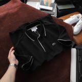  Áo Thun Nam Polo SlimFit LCST CÁ XANH PHỐI VIỀN Logo Thêu Dáng Dài Cổ Bo Len Vải Dệt Cotton Chính Phẩm Xịn Mắt Vải Cá Mập Dệt Xịn Thoáng Mát Cao Cấp Hàng Hiệu VNXK 