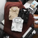  Áo Thun Nam Polo SlimFit LCST CÁ XANH PHỐI VIỀN Logo Thêu Dáng Dài Cổ Bo Len Vải Dệt Cotton Chính Phẩm Xịn Mắt Vải Cá Mập Dệt Xịn Thoáng Mát Cao Cấp Hàng Hiệu VNXK 