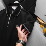  Áo Thun Nam Polo SlimFit LCST CÁ XANH PHỐI VIỀN Logo Thêu Dáng Dài Cổ Bo Len Vải Dệt Cotton Chính Phẩm Xịn Mắt Vải Cá Mập Dệt Xịn Thoáng Mát Cao Cấp Hàng Hiệu VNXK 