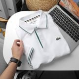  Áo Thun Nam Polo SlimFit LCST CÁ XANH PHỐI VIỀN Logo Thêu Dáng Dài Cổ Bo Len Vải Dệt Cotton Chính Phẩm Xịn Mắt Vải Cá Mập Dệt Xịn Thoáng Mát Cao Cấp Hàng Hiệu VNXK 