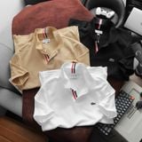  Áo Thun Nam Polo LCST Cổ V Viền Đỏ 3 Màu Tết Vải Cotton KHÔNG NÚT BASIC SlimFit - Vải Dày Nhẹ Mát Cao Cấp Hàng Xuất Xịn Có Big Size 