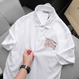  Áo Thun Nam Polo BURBERRY LOGO Ngựa Thêu 3 MÀU Form Regular-Fit Vải Dệt Tơ Cao Cấp Sang Trọng 