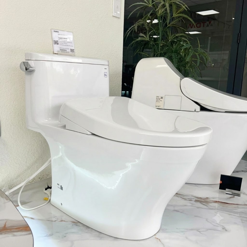 Bồn cầu thông minh TOTO MS887CRW23 giấu dây, xả 4.8L