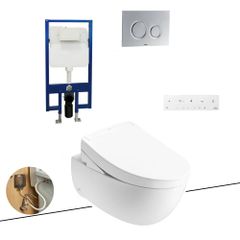 Bồn cầu treo tường TOTO CW812RA/TCF34461GAA/WH172A/MB174P#SS nắp điện tử