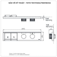 Bảng điều khiển sen âm 2 đường nước TBV11120A/TBN11BC0A