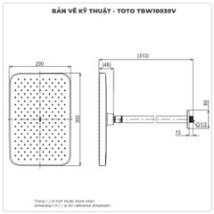 Bát sen gắn trần TOTO TBW10030V