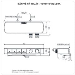 Củ sen nhiệt độ TOTO TBV124B0A có kệ để đồ, có vòi xả bồn