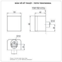 Gác sen kèm cút nối tường TOTO TBW160N0A