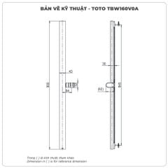 Thanh trượt sen tắm TOTO TBW160V0A