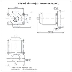 Van sen tắm âm tường TOTO TBS06303A/TBS01303B1