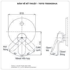 Van sen tắm âm tường TOTO TBS06304A/TBS01304B1