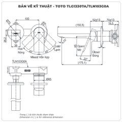 Vòi chậu gắn tường TOTO TLG13307A/TLN103G0A