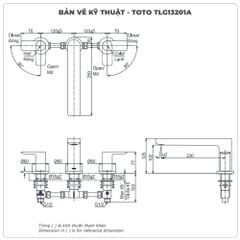 Vòi lavabo nóng lạnh 3 lỗ TOTO TLG13201A