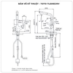 Vòi rửa bát nóng lạnh rút dây TOTO TLS083J0V