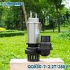  BƠM CHÌM INOX NƯỚC THẢI NAVY ĐIỆN 380V & 220V 3 PHA QDX50-7-2.2T 