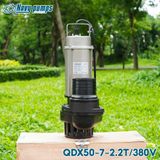  BƠM CHÌM INOX NƯỚC THẢI NAVY ĐIỆN 380V & 220V 3 PHA QDX50-7-2.2T 