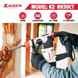  MÁY KHOAN BÚA CẦM TAY 2 CHỨC NĂNG KAIZEN KZ-RH30CT 1100W CHUYÊN KHOAN VÀ ĐỤC 