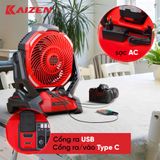  QUẠT DÙNG PIN 40W KAIZEN BẢN CAO CẤP CÓ HẸN GIỜ KZ-CF360 - LINH HOẠT DÙNG ĐIỆN AC/DC 
