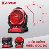  QUẠT DÙNG PIN 40W KAIZEN BẢN CAO CẤP CÓ HẸN GIỜ KZ-CF360 - LINH HOẠT DÙNG ĐIỆN AC/DC 