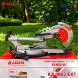  MÁY CẮT NHÔM GỖ TY TRƯỢT LƯỠI 255MM VERSION ĐỎ KAIZEN MÃ KZ-MS2100T CÔNG SUẤT 2100W 