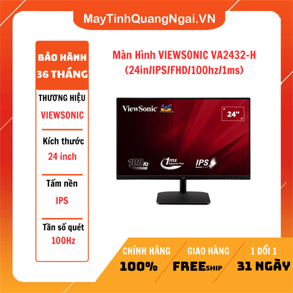 Màn Hình VIEWSONIC VA2432-H (24in/IPS/FHD/100hz/1ms)